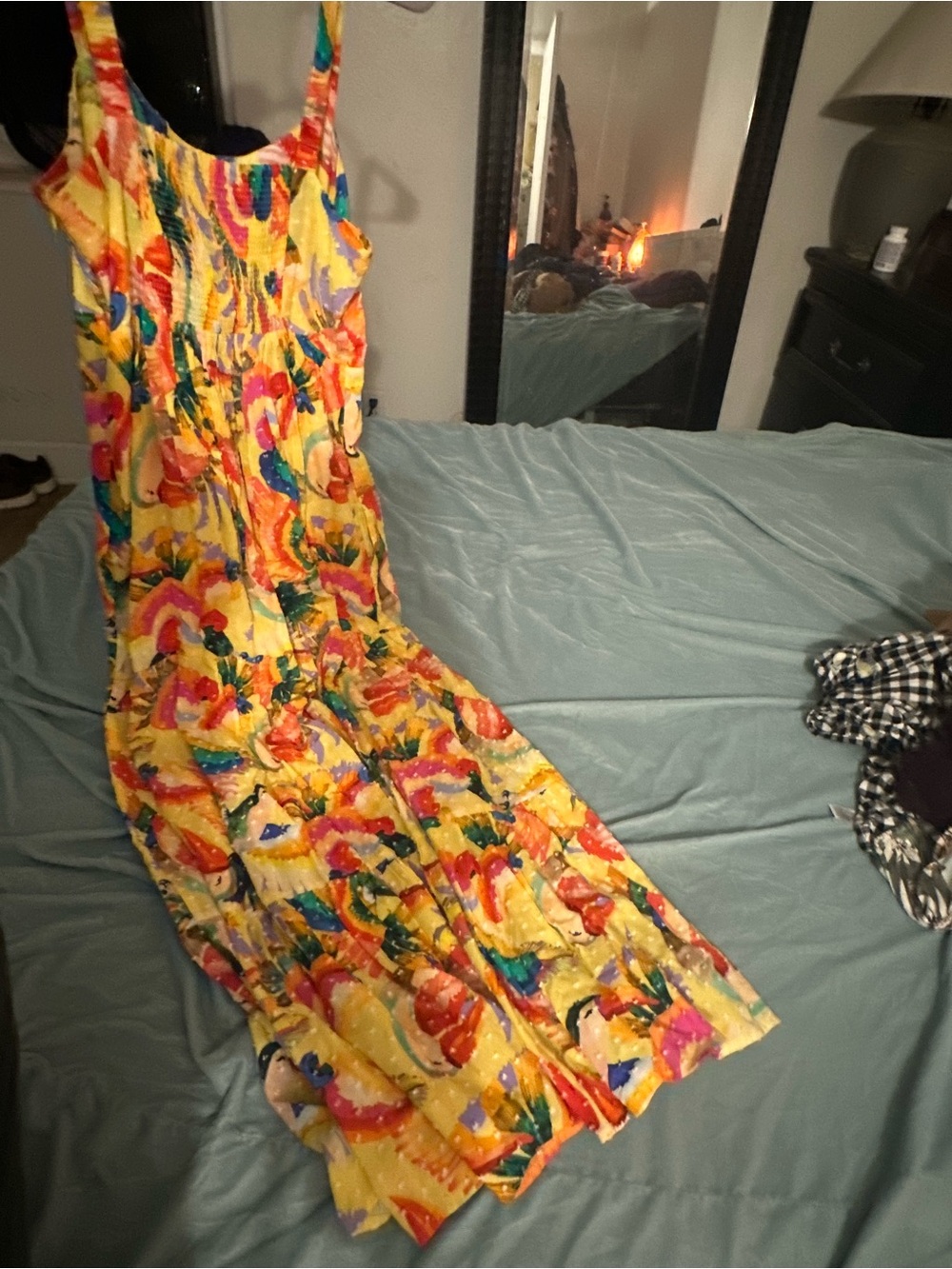 Anthropologie Yellow Multi-Color Floral Maxi Dress